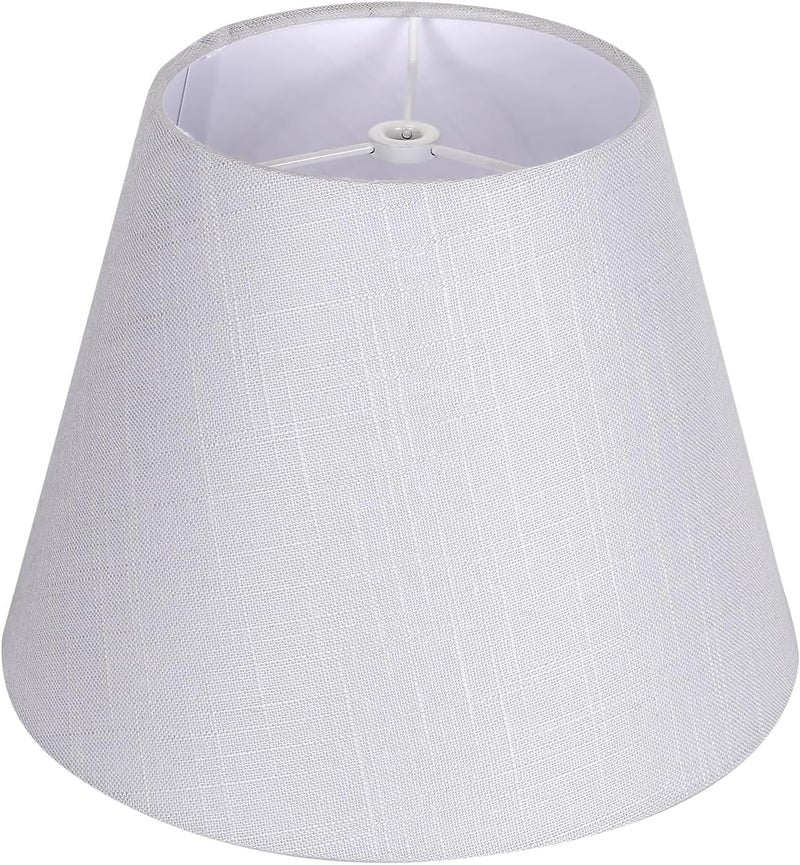 ALUCSET White Lamp Shade, Barrel TC Cloth Small Lampshade for Table Lamp and Floor Light, 6x10x7.5", Natural Linen Hand Crafted, Spider - Image 1